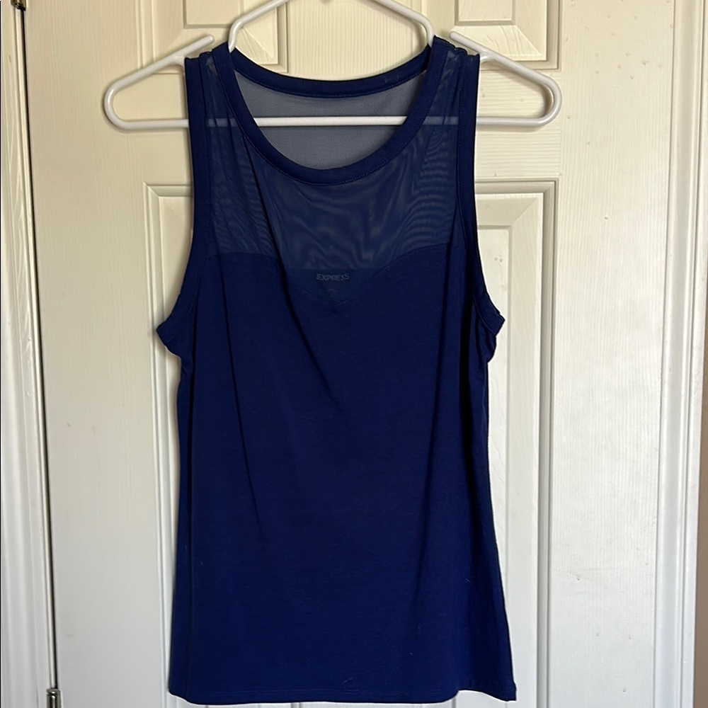 Express Blue Sleeveless Performance Tank